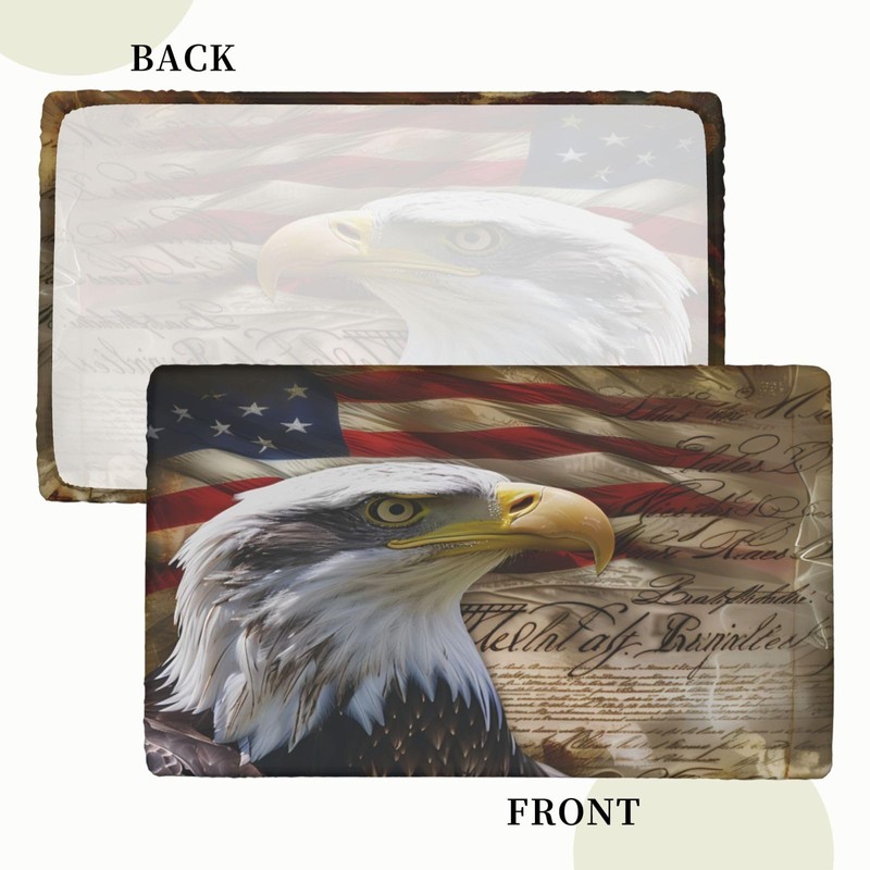YPPAHHHH 4ft Rectangle Fitted Table Cloth American Flag Eagle Table