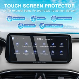 Karltys 2 Pack Screen Protector for 2021-2023 Hyundai Santa Fe SEL/XRT/Limited/Calligraphy 10.25-Inch Touch Screen, 9H Tempered Glass Protector Accessories, Car Radio Screen Cover, Transparent