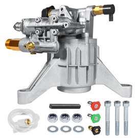 TOOLCY 7/8" Shaft Vertical Pressure Washer Replacement Pump - Max 3400 PSI @ 2.6 GPM Pre-Filling Gear Oil Power Washer Pump for Gas Washer