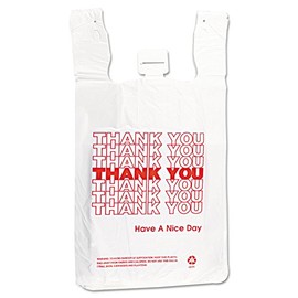 T-Shirt Thank You Bag in White, 500/Case