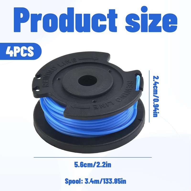 Watlikeup 4PCS String Trimmer Replacement Spool Line 0.065",Strimmer Spool Compatible