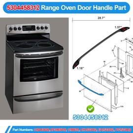 Upgraded 5304458312 Oven Door Handle Replacement Compatible with Kenmore Electrolux Frigidaire Electric Range Oven Stove Replaces 316443600 AP3965016,Include 2 Pack 316433300 Oven Door Handle Screws