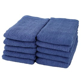 GamachaTowel Face Towels, 22 Colors, Indigo, Set of 10, Easy to Use for Kitchen and Bathroom, Thin Towel, 100% Cotton, Skin-friendly, Absorbent, Quick Drying, Regular Size