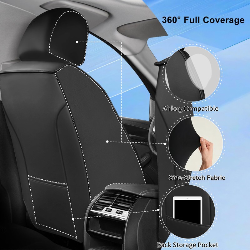 FiveFox Fit Camry Car Seat Covers (Front Pair) Compatible with