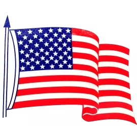 AMERICAN FLAGS -  TWO Highest Quality INSIDE Decals - 2 STATIC U.S. Flag Decals