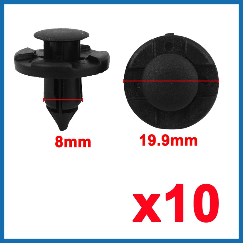 A ABSOPRO 10 Plastic Bumper Fender Flare Fastener Rivet 8mm
