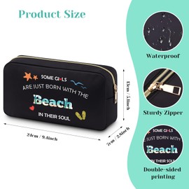 Beach Gifts for Beach Lover Cosmetic Bag Beach Themed Gifts Vacation Gifts for Women Funny Sea Lovers Gifts for Women Makeup Bag Travel Pouch Beach Gift for Women Birthday Christmas Graduation Gift