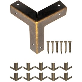 FUXXER® 10x Antique Furniture Corner Edge Protector Fittings for Furniture 32x32mm Bronze