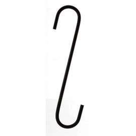 RuiLing 6-Pack 8 Inch Black Metal Hanging S Hooks - S Shaped Hook Heavy-Duty S Hooks, for Kitchenware, Pots, Utensils, Plants, Towels, Gardening Tools, Clothes