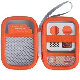 Lebakort Lebakort Hard Case Compatible with Yoto Mini Kids Audio Music Player Children Speaker Plays Audiobook Cards Radio (Off White + Orange Case)