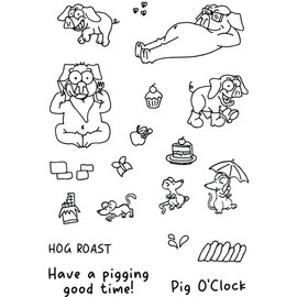 Creative Expressions UMSDB136 Designer Boutique Pigging Good Time A6 Stamp Set, Transparent, Clear
