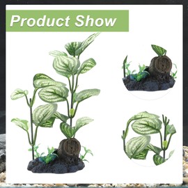 CAPASTEC Aquarium Plastic Plants, Silk Aquarium Plants, Silk Plants for Betta Fish Tank, Plastic Plant Decor for Aquarium, Green, Pointed Leaves, 7.09" Tall