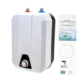 1500W Tankless Electric Water Heater, 6L/1.59gal Mini Instant Hot Water Heater, 86-149°F On Demand Under Sink, with Overheating Protection/IPX4, for Kitchen RV