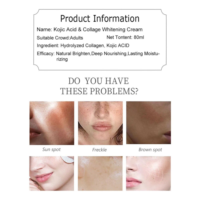 Crema Facial Kojic Hidratante E Iluminadora Para El Cuidado