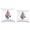 Geometric Art Foxglove Digitalis Floriculture Foxgloves Throw Pillow
