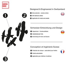 SWISSINNO1 NaturalControl 705 001 Set of 5 Bird Protection Window Stickers