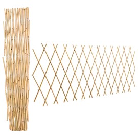 Sprigra Natural Bamboo Trellis, Expandable Fence, Outside Lattice Fence 36x92 Inch, Reusable Decorative Fence for Climbing Plants Support or Outdoor Yard