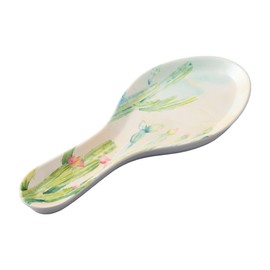 UPware Cactus Garden Melamine Spoon Rest, Cooking Spoon Holder for Stove Top, Kitchen Counter, and Dining Table, 9.625 Inch, Green