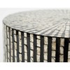 Jofran Global Archive Round Capiz Accent Table Black Multi, 16"