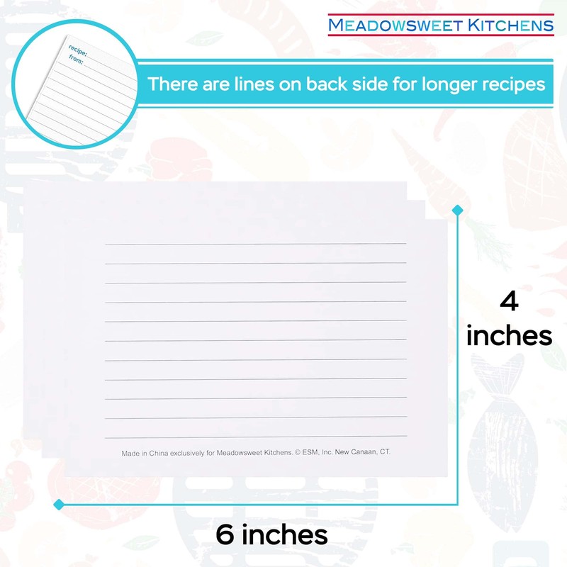 Meadowsweet Kitchens Recipe Card Set - 25 Double Sided Recipe