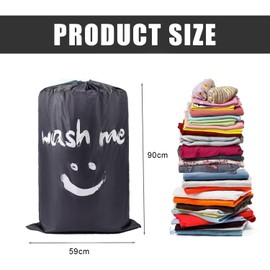 Laundry Bag, Easy to Carry, Large Capacity, Suitable for Travel, Camping, Bathroom, Home or Dormitory 2-Piece Laundry Bag (Blue + Grey)