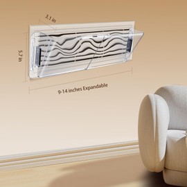 Adjustable Air Vent Deflector for AC,Ceiling, Wall, Floor, 9” to 14” Wide, Baseboard - Magnetic, Heat & Wind Blocker,Vent Covers for Central Conditioner, Heating, Refrigeration, Builder,2 Pack