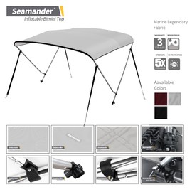 Seamander Inflatable Boat Bimini Tops,Rib Canopy Boat Top Cover 1.5mm Thickness Aluminum Tube with Mounting Hardwares