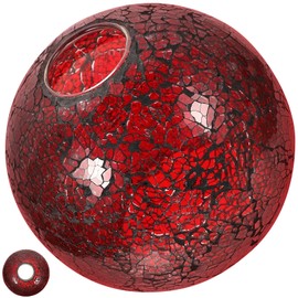 SHERCHPRY Round Sphere Glass Globes for Light Fixtures Replacement Bubble Glass Shade for Farmhouse Pendant Light Chandelier Wall Sconce - Red