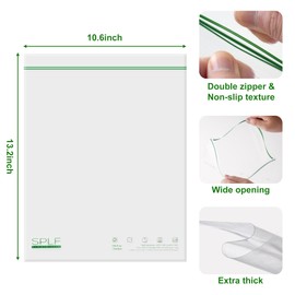 SPLF 15 Pack Reusable Gallon Freezer Bags Dishwasher Microwave Safe, 1 Gallon BPA Free Leakproof Food Storage Bags, Silicone Free Containers for Meal Prep, Fridge Kitchen Organization