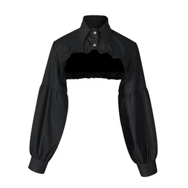 GZHOK Fake Collar Half Shirts Detachable Black Collar False Lapel Blouse Collar Women Faux Collar Shirt