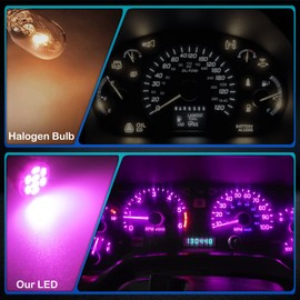 Atmufelp Purple/Pink T10 194 168 LED Dashboard Instrument Panel Light Bulbs, 10Pcs, Super Bright 12V 8-SMD Chipset with Twist Lock Socket for Gauge Cluster Replacement