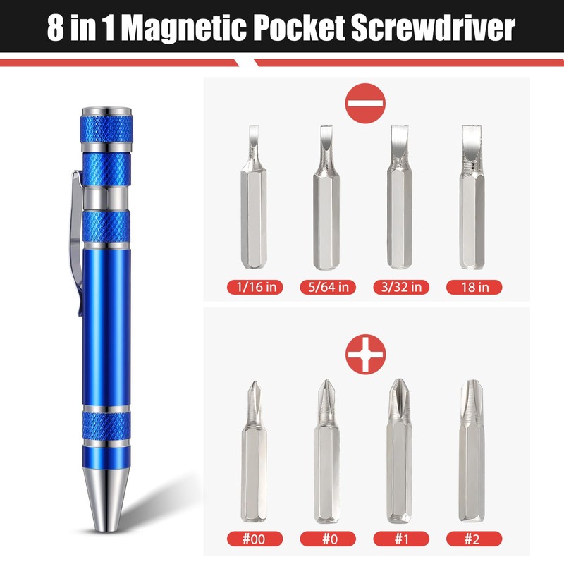 Mudder Pen Screwdriver Gifts Multitool Handy Tool 8 in 1