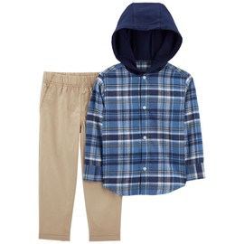 Carter's Baby Boys' 2 Piece Layette Set (Baby) - Handsome, Navy/Khaki/Hood, 24 Meses