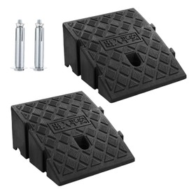 2 Pcs Curb Ramps, 5.1" Rise Rubber Car Ramp, Heavy Duty Driveway Ramps for Low Cars, Plastic Sidewalk Ramp with Anti-Slip Surface, Ideal for Cars, Scooters, Motorcycles, Wheelchairs