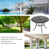 LOKATSE Home 42.1" Outdoor Patio Round Dining Table with Umbrella