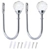 BlueXP 2 Pack Metal Curtain Holdback Hook Crystal Ball U-Form