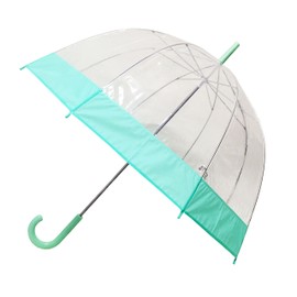 Clear Bubble Umbrellas Green Trim, Transparent Umbrella, Dome Shape Umbrella
