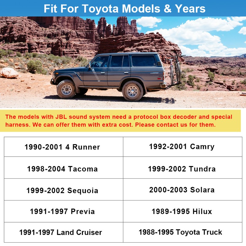 YuanTing For 1996-2002 Toyota 4runner Apple Carplay Car Stereo Radio