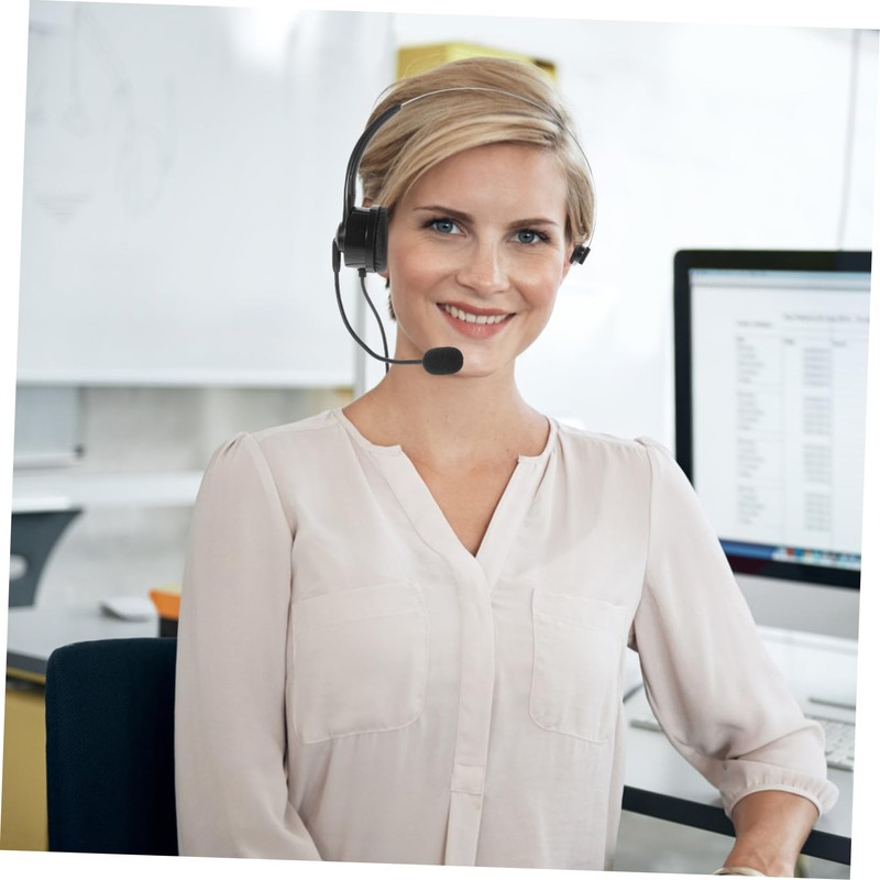 KOMBIUDA Single Ear Headset with Microphone Practical Wired Headphone for