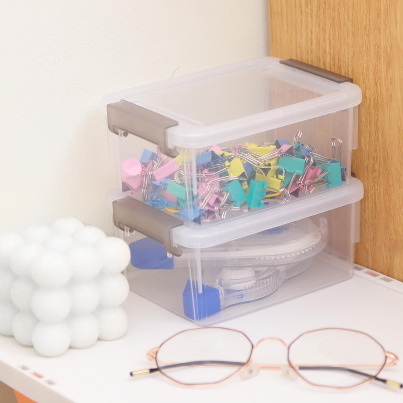 Citylife 10 Packs Small Storage Box Plastic Storage box Stackable