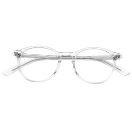 Zenottic Vintage Round Glasses Frame, Non-Prescription Nerd Glasses, Retro Glasses with Clear Lens for Men and Women - transparent, size: l
