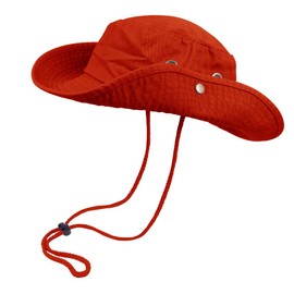 Bucket Hat Hiking Fishing Wide Brim UV Sun Protection Safari Unisex Boonie (Orange, Large/X-Large)
