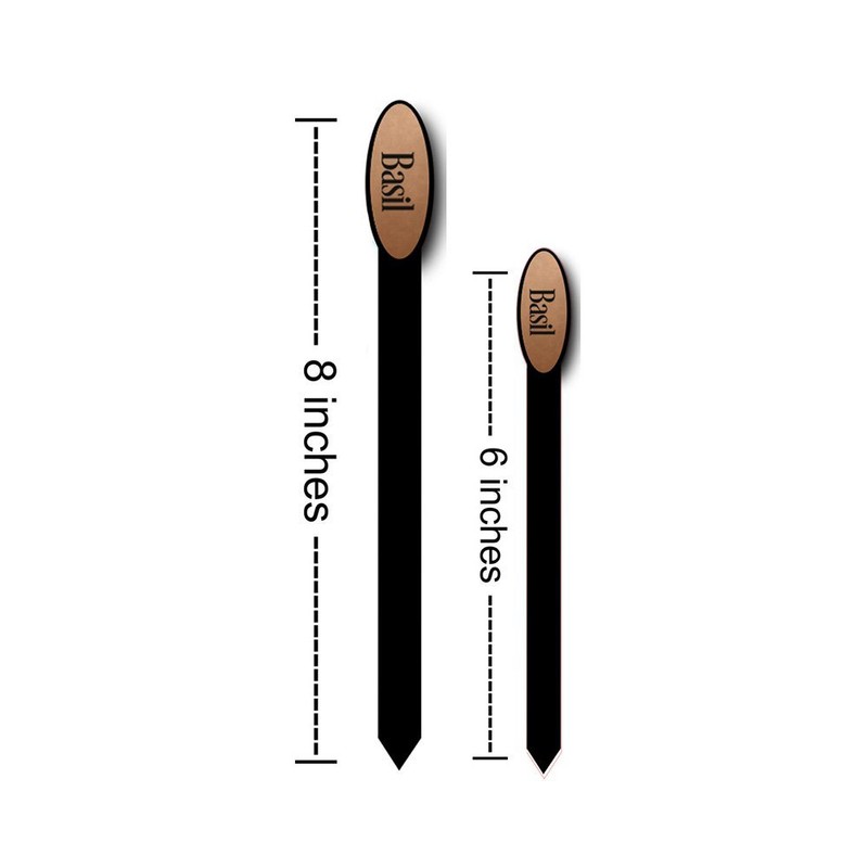 Herb Stakes 08in 12/Set Metalgraph Acrylic Oval Top Brushed Silver