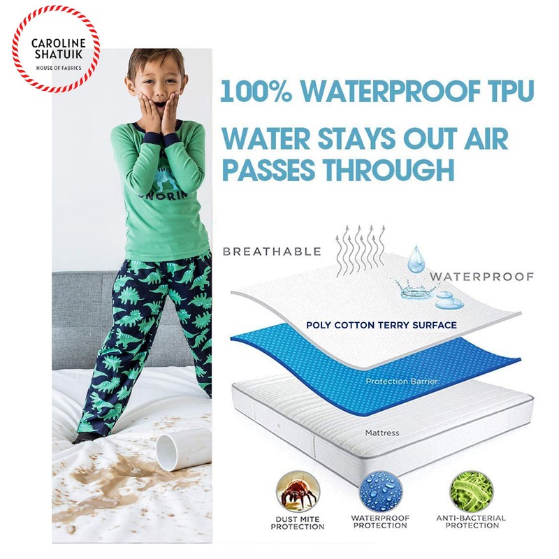 Caroline Shatuik Waterproof Cot Bed Mattress Protector 140 x 70cm,