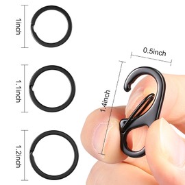 Jovitec 12 Pieces Dog Tag Clips Pet Tag Rings Dog ID Holder for Dogs and Cats, 3 Sizes