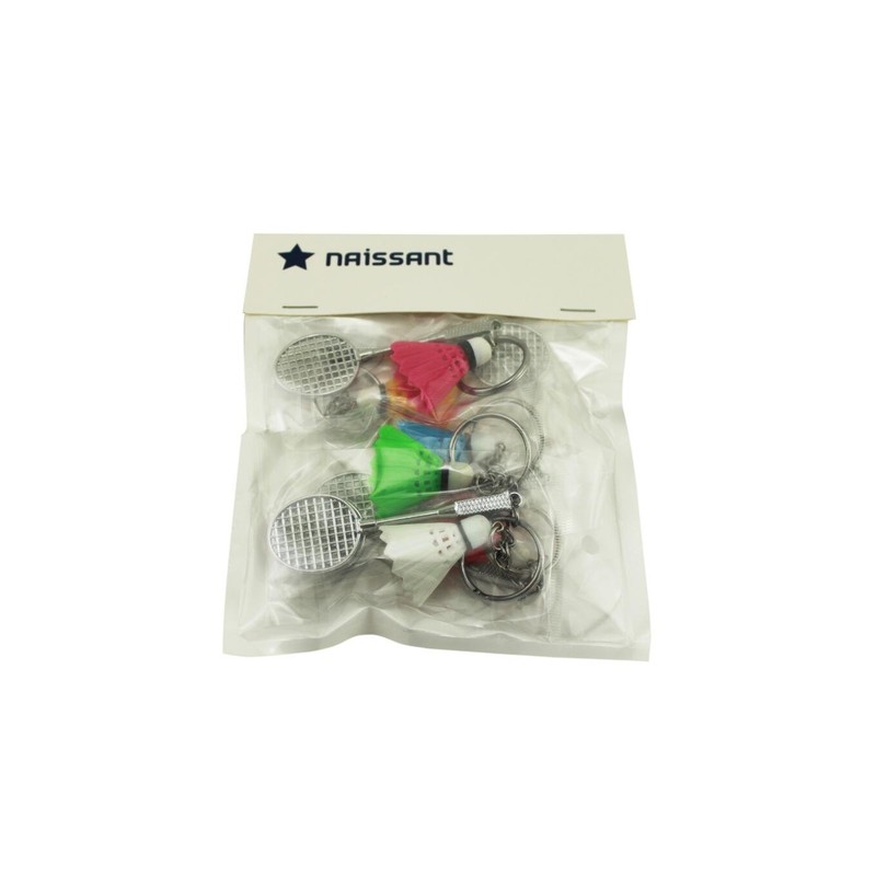 Naissant Colorful Cute badminton racket Shuttlecock Keychain 6 Colors Set