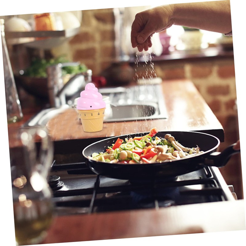 Ciieeo 1Pc Pink Ice Cream Mechanical Timer Reliable Countdown Timer