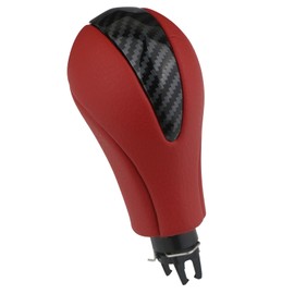 APPERFiT Gear Shift Knob for Automatic Transmission Gear Shifter 34910-JK03A 34910-1LA6C Compatible with Infiniti EX35 FX35 FX50 G25 G35 G37 Q60 QX50 QX56 QX70 Red & Carbon Fiber