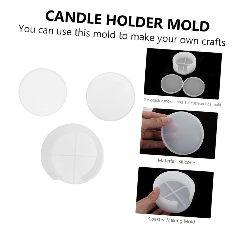 TEHAUX 1 Set Coaster Mold for Epoxy Resin Flexible and