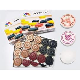 Craftsman Carrom Coin Set of 24 Coins Sheesham Wood Champion Carrom Coins + Striker (2 Pack + 3 Striker)